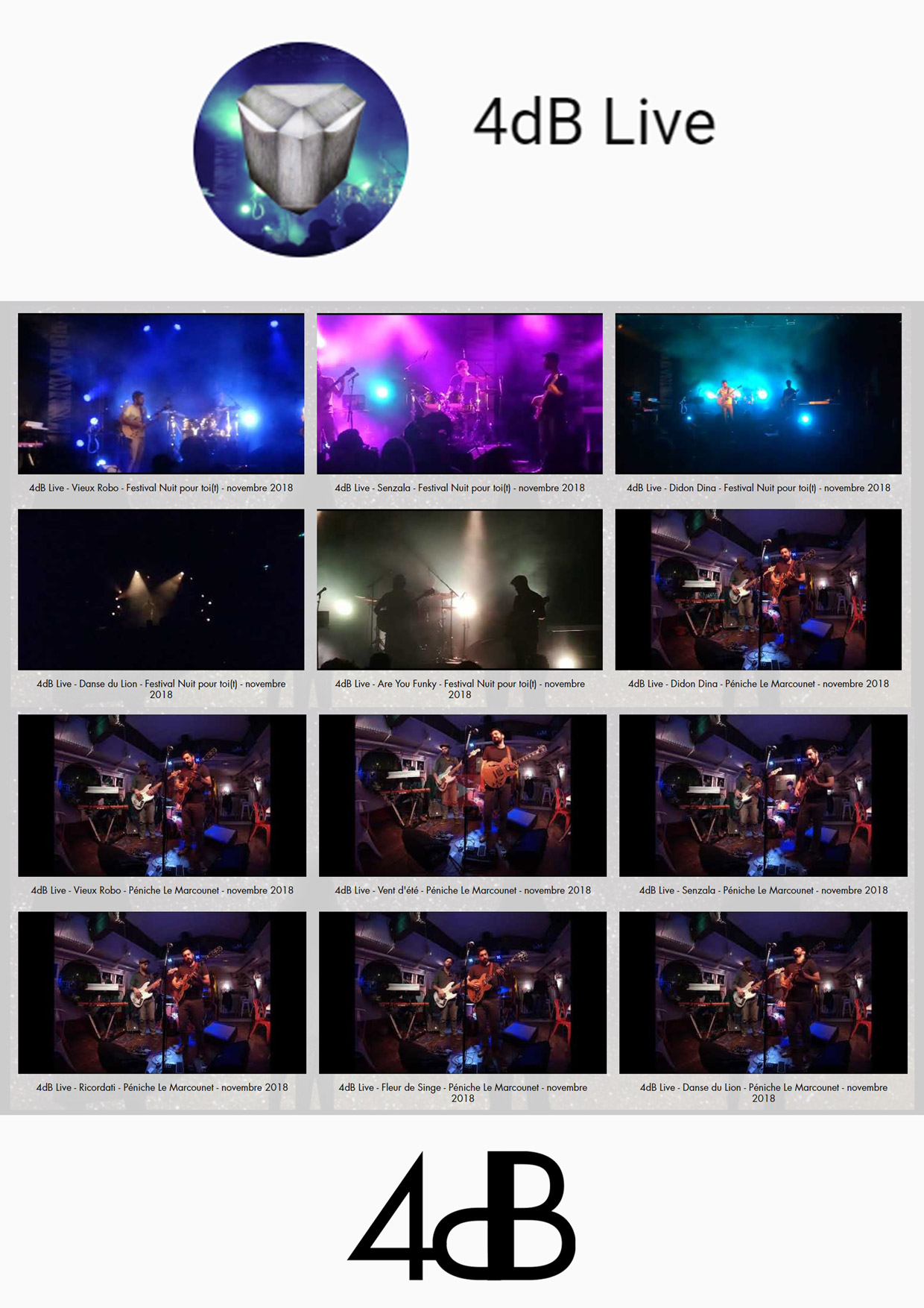 4dB - Jazz Fusion / Rock Progressif - Chaîne Live - Youtube